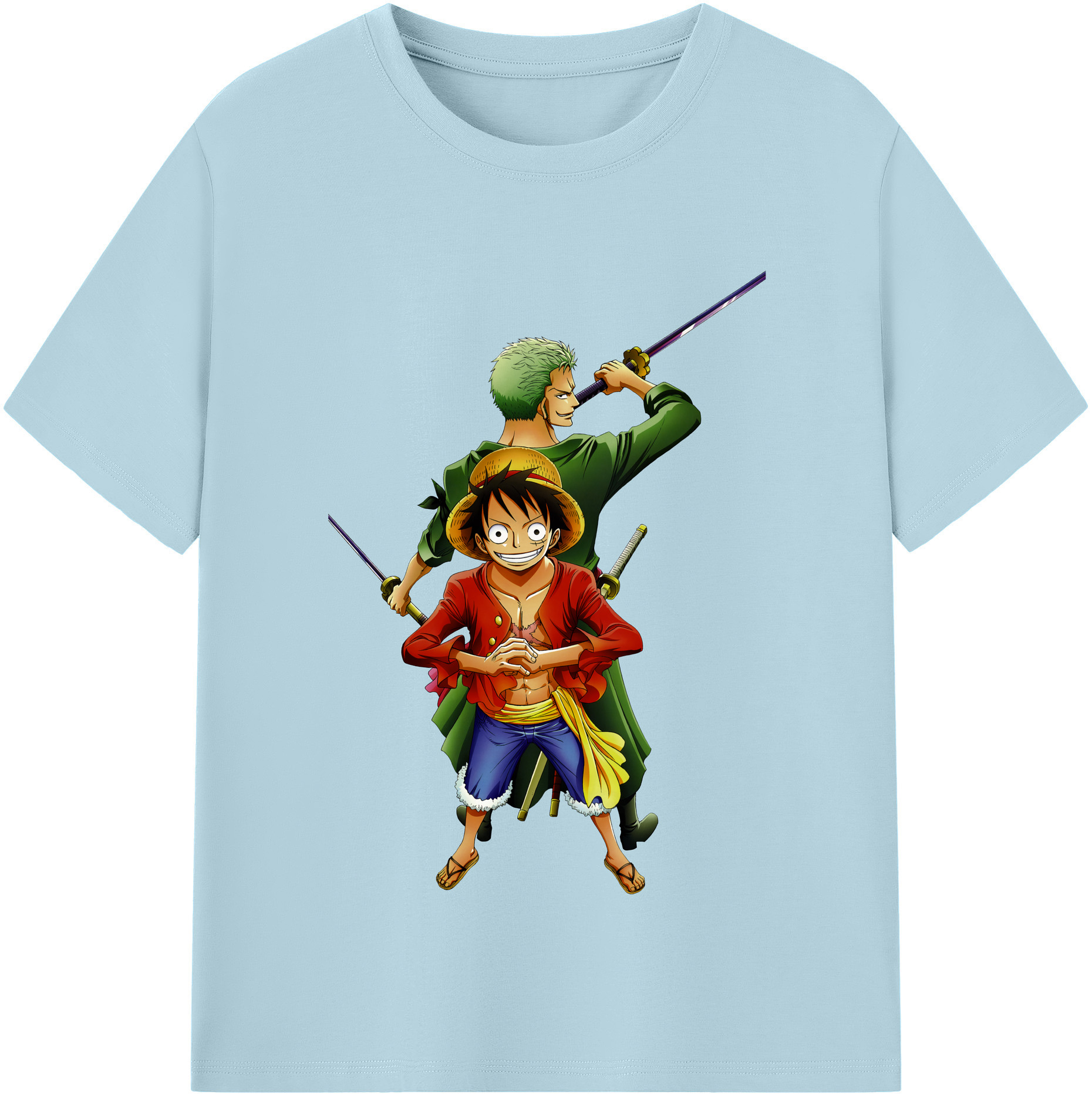 ワンピース モンキー・D・ルフィ ONE PIECE Monkey D. Luffy 綿100％半袖Tシャツ（フロントプリント）
